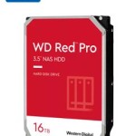 Disco duro Western Digital Red Pro NAS, WD161KFGX, 16TB, SATA, 7200rpm, 3.5", Cache 512MB.