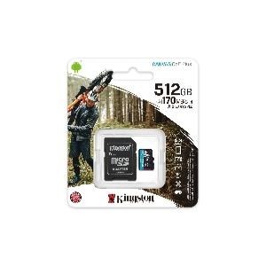 MEMORIA MICROSDXC 512GB R170MB/S W70MB/S C10+ADP KINGSTON (SDCG3/512GB)