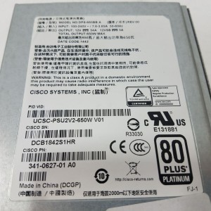 Fuente de Poder Cisco DPS-660BB 341-0627-01 Hot Swap 650W  2U C-Series Retirado de Equipo en Uso Garantia 12 Meses