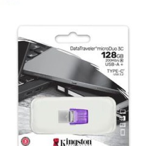 Memoria Flash USB Kingston 128GB DataTraveler microDuo 3C 200MB/s dual USB-A + USB-C